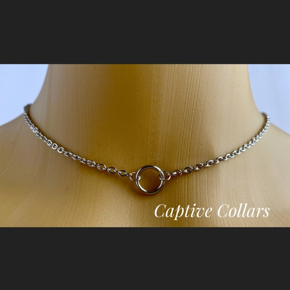 Mini O Ring Necklace Day Collar 24/7 Wear - Picture 3 of 11